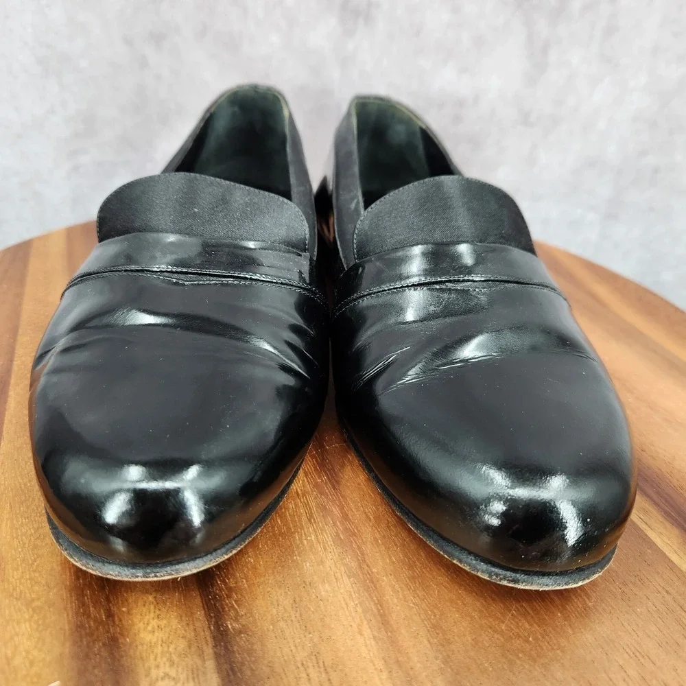 Mezlan Loafers Mens 9 W Mirage Black Patent Leather Slip On‎ Tuxedo Dress Shoes